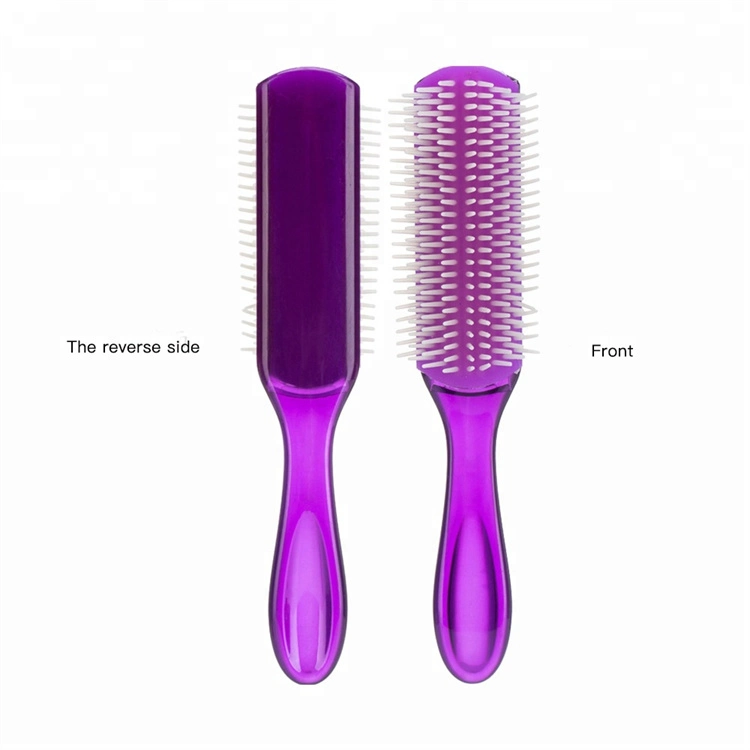 Professional Amazon Hot Sale Denman Nylon Pin Salon 9 Rows Detangling Hair Brush