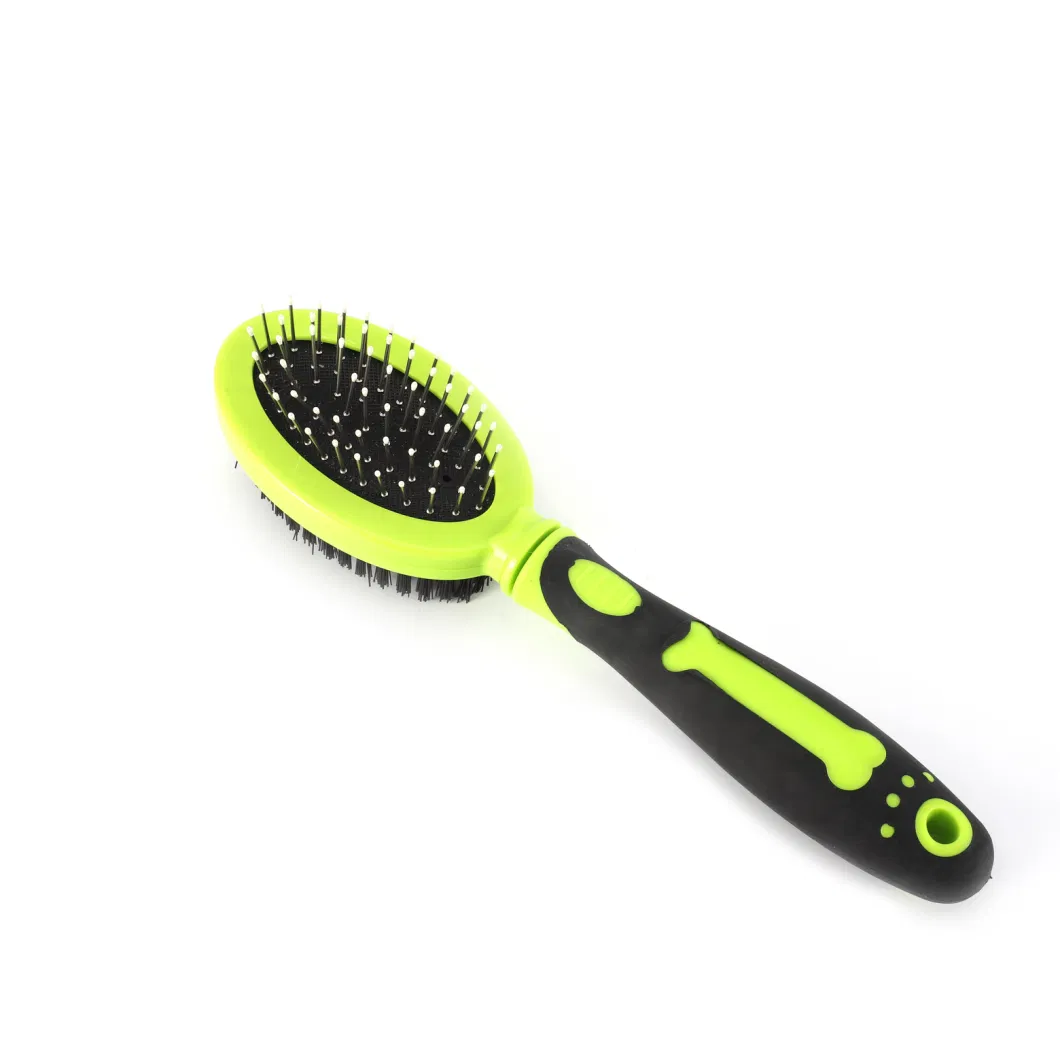 Dog Bath Brush Pet Cat Hair Removal Brush Double Sided Deshedding Comb Brush Pet Fur Knot Cutter Dog Grooming Shedding Tools