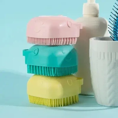 Silikon-Massage-Peeling-Schrubber für Haustiere, nachfüllbare Baby-Badebürste aus Silikon